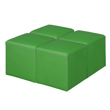 Regency Jean Square Vinyl Ottoman (Set of 4)- Envy Green N6263EG4PK